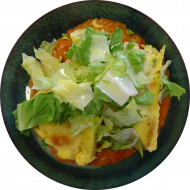 Spanische Kartoffel-Gemüse-Tortilla im Ofen gebacken (15,49) mit buntem Salat (22) 
