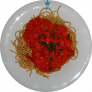 Weltvegantag: Vollkornspaghetti mit Paprika,Möhren,Brokkoli und Kirschtomaten (81) dazu Gemüsebolognese (21)