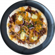 Sie können aus 5 verschiedenen Pizzavariationen wählen. Heutige Tagesempfehlung: Pizza 'Alcatraz' mit Bacon, Rindfleisch, Zwiebeln, Cheddar, Mozzarella und BBQ-Dip (1,2,8,19,21,51,52,81) 