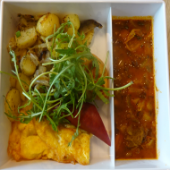 'Alles-was-Du-willst-Portion' in der Relevo-to-go-Box, erhältlich zwischen 13:45 - 14:00 Uhr. 
