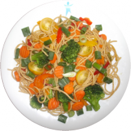 'Nice Price Studis' Vollkornspaghetti mit Paprika, Möhren, Broccoli und Kirschtomaten (81)