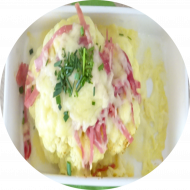 1/2 Blumenkohl mit Schinken 'Sauce Hollandaise' und Käse überbacken (2,3,15,19,21,51) 