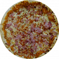 Pizza 'Prosciutto' mit fruchtiger Tomatensoße, saftigem Schinken und knusprigem Mozzarella-Käse (3,8,19,51,81) 