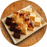 Unsere Speisen können Sie auch im Menü erhalten: Heute verschiedene Kuchenhäppchen