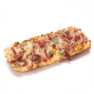 In unserer Cafeteria: überbackene Ofen-Ciabattas mit Schinken-Salami(1,2,3,9,19,51,81) und Tomate- Mozzarella(19,81)