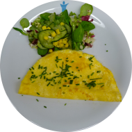 Täglich,frisch auf Wunsch für euch zubereitet: Spiegeleier,Rührei und Omelette gefüllt oder ungefüllt ab 7:30 Uhr.