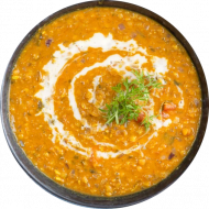Indische Linsensuppe mit Kokosmilch, Madras-Curry und Sojaghurt(18,81)