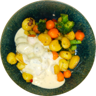 Gnocchis (15) mit Spinat-Gorgonzola-Soße (19,47,81) 