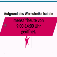 Sie können auch heute zu den gewohnten Zeiten Mittagessen. Ergänzend dazu erhalten Sie hier auch eine Auswahl an Angeboten aus der cafete55.