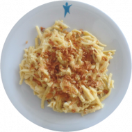 Badische Käsespätzle mit Gouda und Röstzwiebeln (15,19,81)