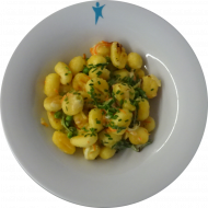 Gnocchi in Gemüse-Gorgonzola-Sahne-Soße mit Schnittlauch (15,19)