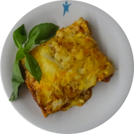 Hausgemachte Lasagne nach 'Bologneser Art' mit Zwiebeln, Knoblauch und Rotwein (3,15,19,21,24,44,49,51,52,81)
