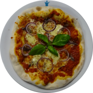 Sie können aus 5 verschiedenen Pizzavariationen wählen. Heutige Tagesempfehlung: Pizza 'alla napoletana' mit Sardellen, roten Zwiebeln und Mozzarella (16,19,56,81)