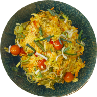 Gemüse-Paella dazu Joghurt-Kräuter-Dip (19)