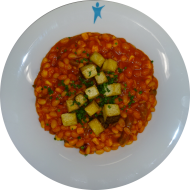 Texastopf mit Räuchertofu und Bohnen (18,49,81)