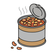 Süßkartoffelpüree (3,19) dazu rauchige Baked Beans (1,22) und Maisgemüse