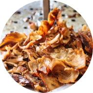 gegrilltes Hähnchenkebab mit roten Zwiebeln (19) und hausgemachtem Zaziki (19,49) dazu gebackene Knoblauchkartoffeln und Garnitur