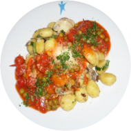 Gnocchi mit bunten Gemüse (15,19)