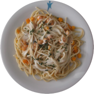 Spaghetti in Kürbis-Gorgonzola-Sahne-Soße (19,81)
