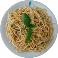 Vegan: Spaghetti 'aglio olio e peperoncino'(Spaghetti in Knoblauch-Olivenöl mit Chiliflocken)(49,81)