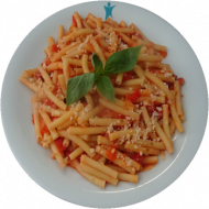 'Maccheroni alla calabrese' in Schinken-Tomaten-Soße (2,15,19,47,49,51,81)