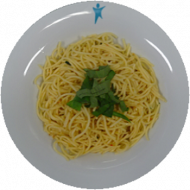 Vegan: Spaghetti aglio olio mit frischem Basilikum und Oregano (49,81)