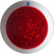 Kalte Waldbeeren-Fruchtsuppe mit Brötchen (19,23,81,82)